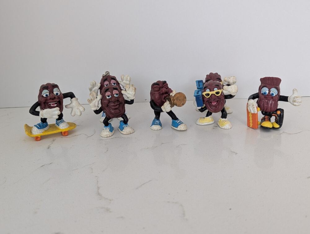 Vtg California Raisins PVC Figures Lot (8) Hardee's Applause Retro Toys